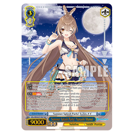 Summer Splash Party! Nanashi Mumei HOL/WE44-E51HLP card from the Weiss Schwarz set Hololive Production Summer Collection