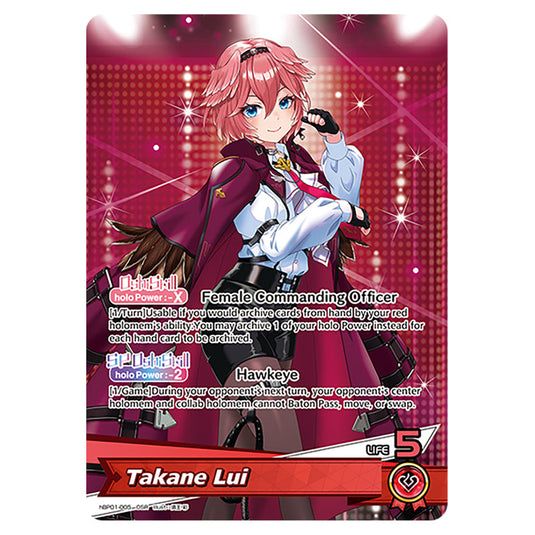 Takane Lui is a Oshi Card From the Hololive Official Card Game Set Blooming Radiance hBP01-005-OSR