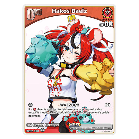 Hakos Baelz is a holomem Card From the Hololive Official Card Game Set Blooming Radiance hBP01-072-C