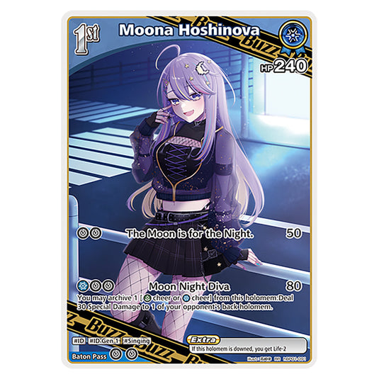 Moona Hoshinova is a Buzz holomem Card From the Hololive Official Card Game Set Blooming Radiance hBP01-091-RR