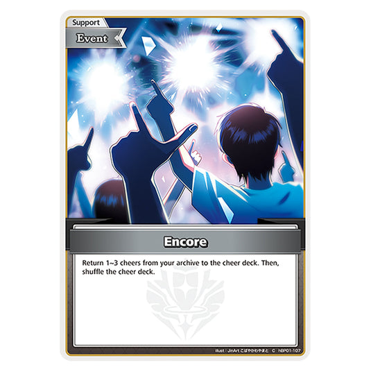 Encore is a Support,Event Card From the Hololive Official Card Game Set Blooming Radiance hBP01-107-C