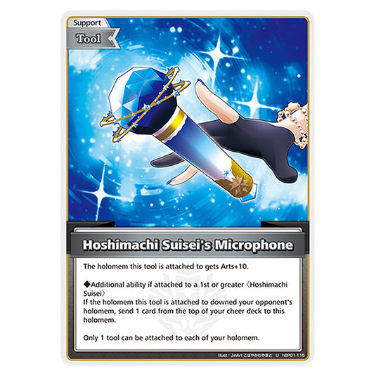 Hoshimachi Suisei's Microphone is a Support,Tool Card From the Hololive Official Card Game Set Blooming Radiance hBP01-115-U