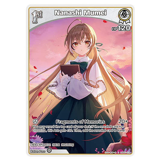 Nanashi Mumei is a holomem Card From the Hololive Official Card Game Set Blooming Radiance hBP01-018-S