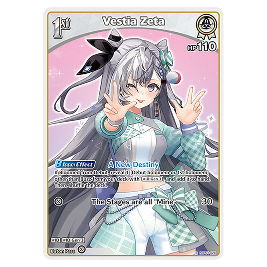 Vestia Zeta is a holomem Card From the Hololive Official Card Game Set Blooming Radiance hBP01-026-S