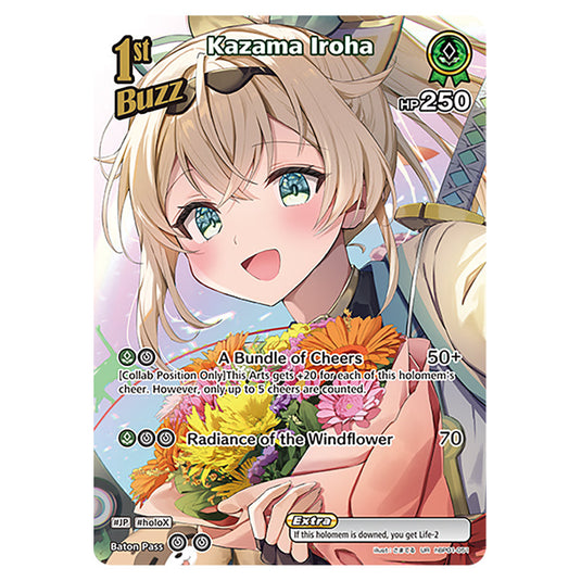Kazama Iroha is a Buzz holomem Card From the Hololive Official Card Game Set Blooming Radiance hBP01-051-UR