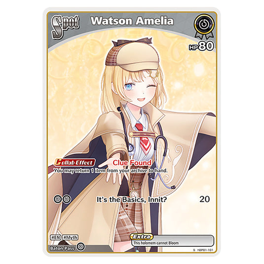 Watson Amelia is a holomem Card From the Hololive Official Card Game Set Blooming Radiance hBP01-101-S