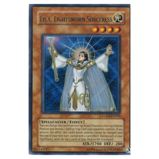 Lyla, Lightsworn Sorceress LODT-EN019 card from the Yu-Gi-Oh! set Light of Destruction