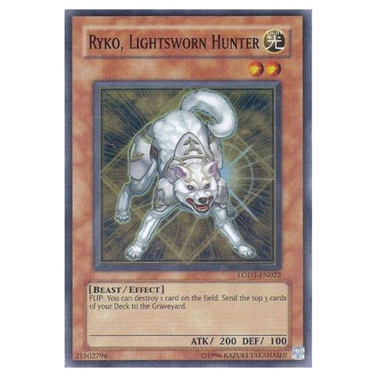 Ryko, Lightsworn Hunter LODT-EN022 card from the Yu-Gi-Oh! set Light of Destruction