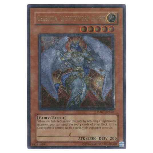 Celestia, Lightsworn Angel LODT-EN024a card from the Yu-Gi-Oh! set Light of Destruction