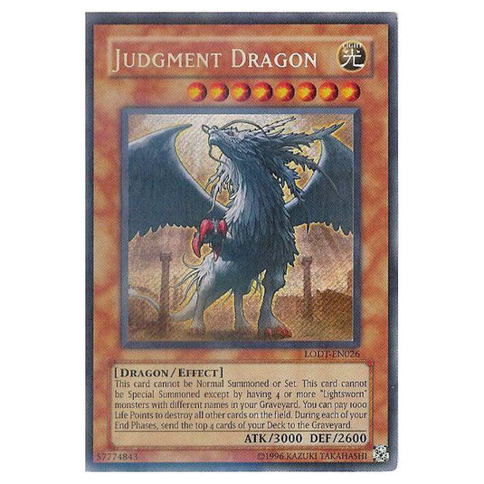 Judgment Dragon LODT-EN026 card from the Yu-Gi-Oh! set Light of Destruction