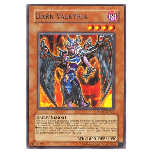 Dark Valkyria LODT-EN027 card from the Yu-Gi-Oh! set Light of Destruction