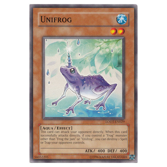 Unifrog LODT-EN029 card from the Yu-Gi-Oh! set Light of Destruction