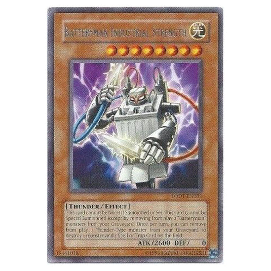 Batteryman Industrial Strength LODT-EN031 card from the Yu-Gi-Oh! set Light of Destruction