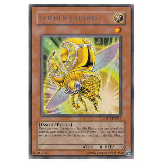 Golden Ladybug LODT-EN036 card from the Yu-Gi-Oh! set Light of Destruction