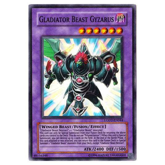 Gladiator Beast Gyzarus LODT-EN044 card from the Yu-Gi-Oh! set Light of Destruction