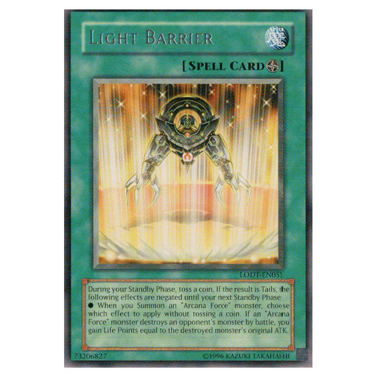 Light Barrier LODT-EN051 card from the Yu-Gi-Oh! set Light of Destruction