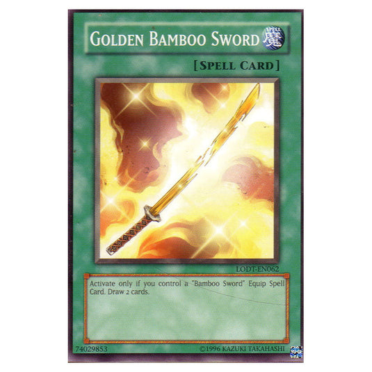 Golden Bamboo Sword LODT-EN062 card from the Yu-Gi-Oh! set Light of Destruction