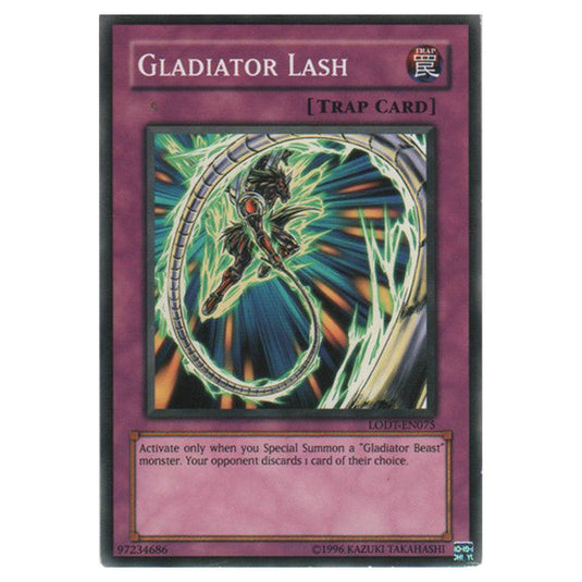 Gladiator Lash LODT-EN075 card from the Yu-Gi-Oh! set Light of Destruction