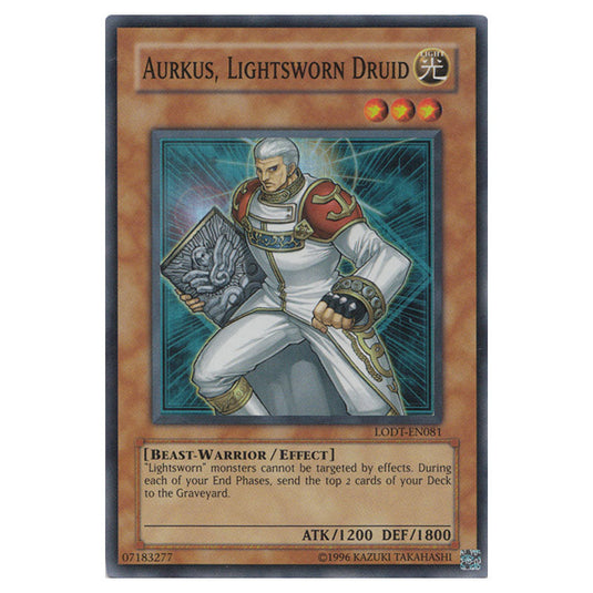 Aurkus, Lightsworn Druid LODT-EN081 card from the Yu-Gi-Oh! set Light of Destruction