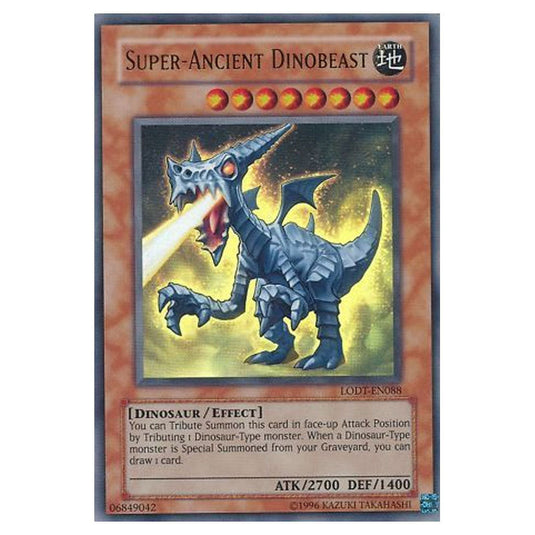 Super-Ancient Dinobeast LODT-EN088 card from the Yu-Gi-Oh! set Light of Destruction