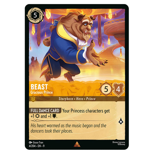 Lorcana - Fabled - Beast - Gracious Prince (Rare) - 4/204 Lorcana - Fabled - Beast - Gracious Prince (Rare) - 4/204