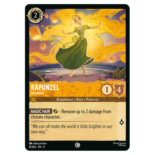 Rapunzel - Sunshine 8/204 card from the Lorcana set Fabled