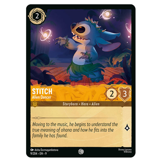 Stitch - Alien Dancer 9/204 card from the Lorcana set Fabled