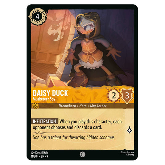 Daisy Duck - Musketeer Spy 11/204 card from the Lorcana set Fabled