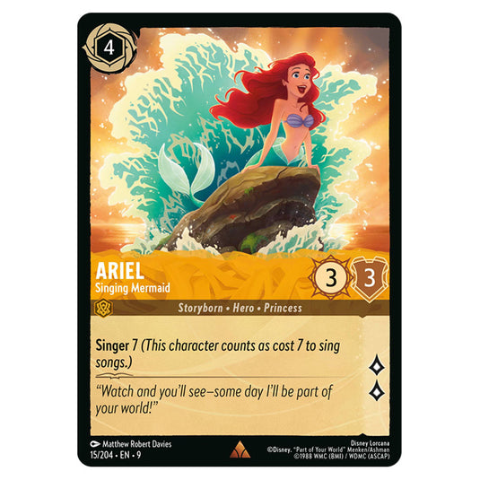 Ariel - Singing Mermaid 15/204 card from the Lorcana set Fabled
