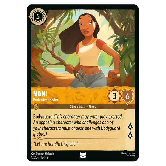 Nani - Protective Sister 17/204 card from the Lorcana set Fabled
