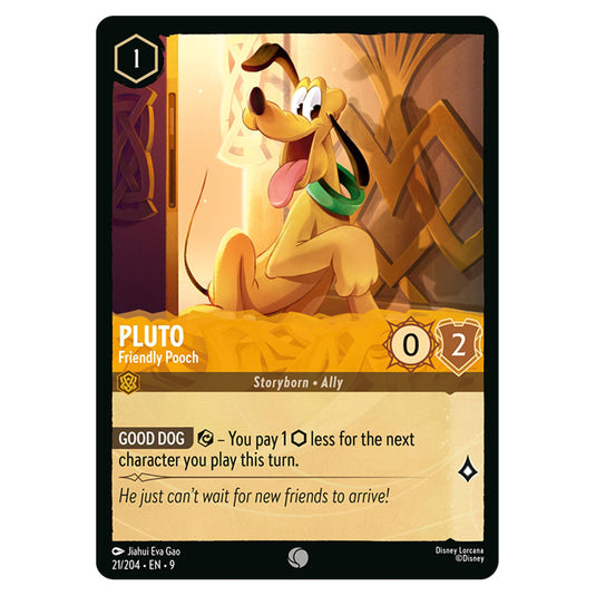 Pluto - Friendly Pooch 21/204 card from the Lorcana set Fabled