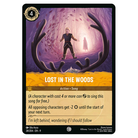 Lost in the Woods 28/204 card from the Lorcana set Fabled