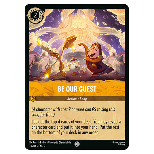 Be Our Guest 31/204 card from the Lorcana set Fabled
