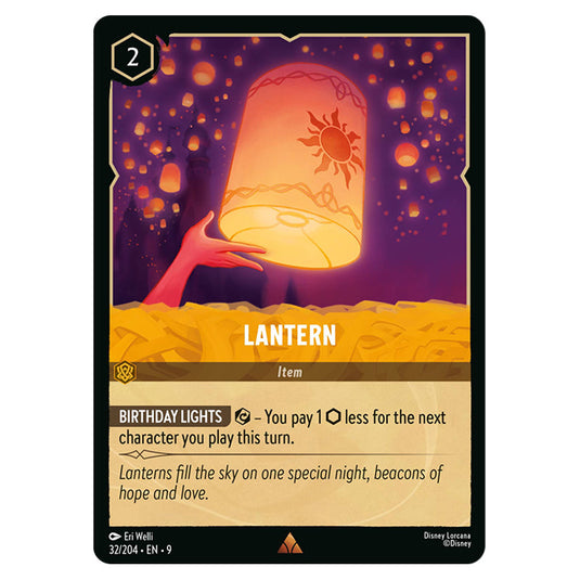 Lantern 32/204 card from the Lorcana set Fabled