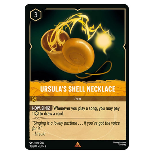 Ursula's Shell Necklace 33/204 card from the Lorcana set Fabled