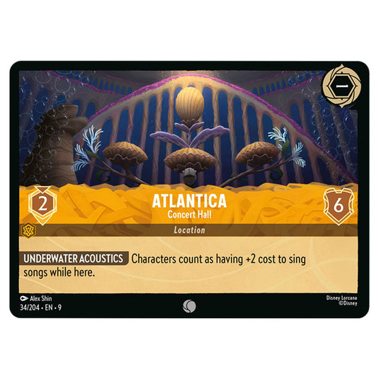 Atlantica - Concert Hall 34/204 card from the Lorcana set Fabled