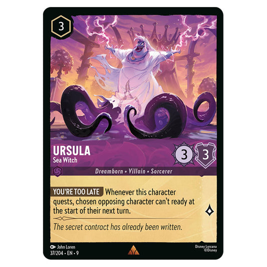 Ursula - Sea Witch 37/204 card from the Lorcana set Fabled