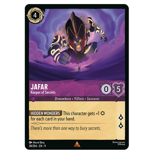 Jafar - Keeper of Secrets 38/204 card from the Lorcana set Fabled
