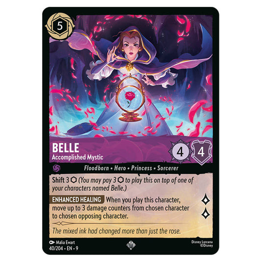 Belle - Accomplished Mystic 40/204 card from the Lorcana set Fabled