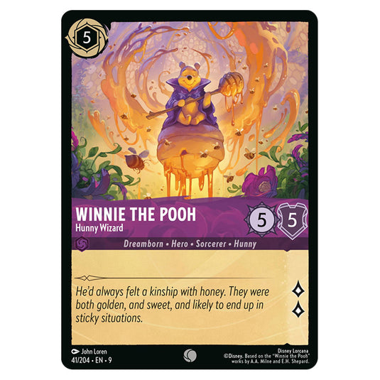 Winnie the Pooh - Hunny Wizard 41/204 card from the Lorcana set Fabled