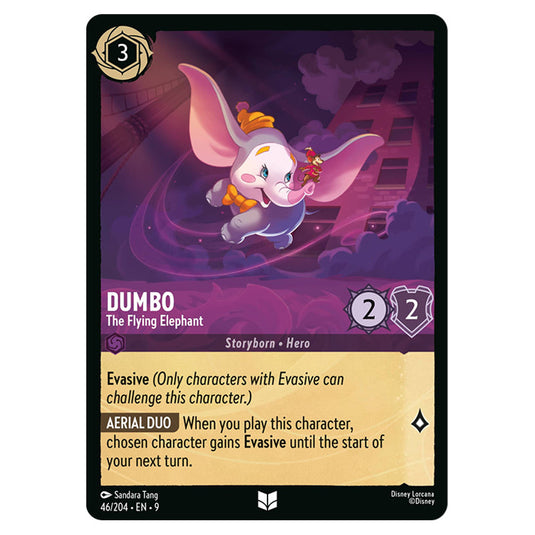 Dumbo - The Flying Elephant 46/204 card from the Lorcana set Fabled