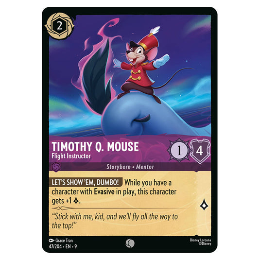 Timothy Q. Mouse - Flight Instructor 47/204 card from the Lorcana set Fabled