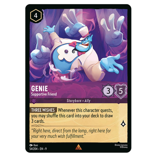 Genie - Supportive Friend 54/204 card from the Lorcana set Fabled