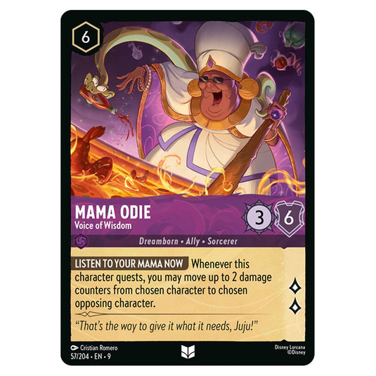 Mama Odie - Voice of Wisdom 57/204 card from the Lorcana set Fabled
