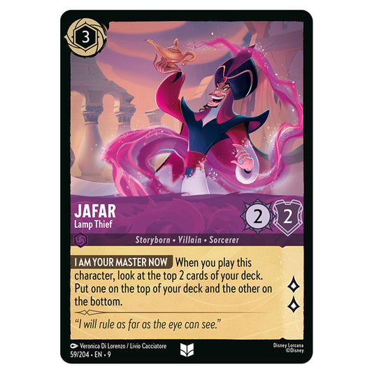 Jafar - Lamp Thief 59/204 card from the Lorcana set Fabled