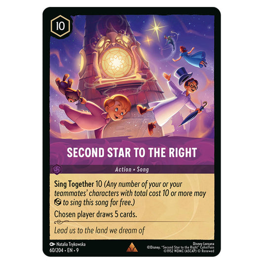 Second Star to the Right 60/204 card from the Lorcana set Fabled