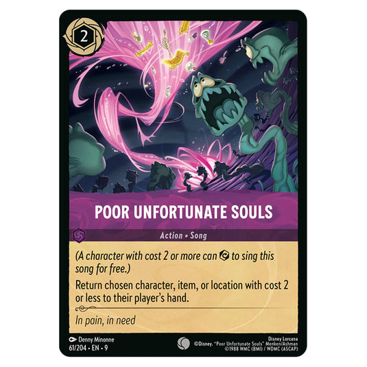 Poor Unfortunate Souls 61/204 card from the Lorcana set Fabled