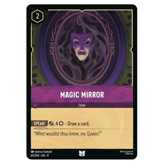 Magic Mirror 65/204 card from the Lorcana set Fabled