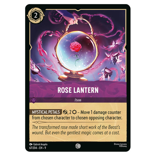 Rose Lantern 67/204 card from the Lorcana set Fabled