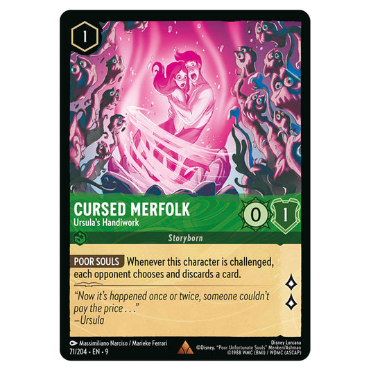 Cursed Merfolk - Ursula's Handiwork 71/204 card from the Lorcana set Fabled